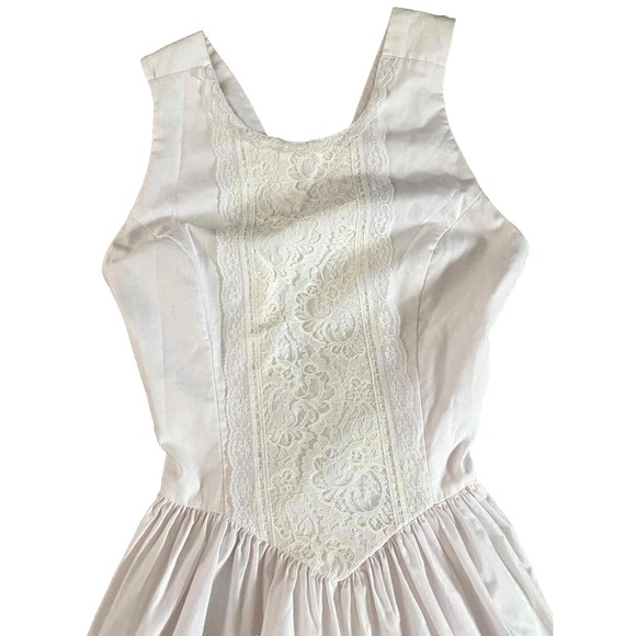 Vintage 1960s Gunne Sax lace Dress Size 9 Wedding Cottagecore fitted fairy - Picture 4 of 13